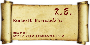 Kerbolt Barnabás névjegykártya