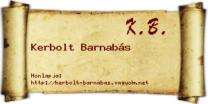 Kerbolt Barnabás névjegykártya